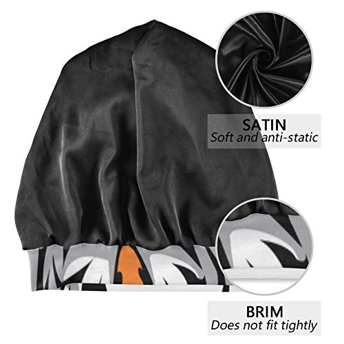 Gorro para Dormir Vestido Angry Irritated Tiger King Animal Gorro de Ducha para Dormir Gorro Exterior Suave y Duradero para Mujer Gorro de Noche para Cabello Largo Natural Rizado Disponible día y noc