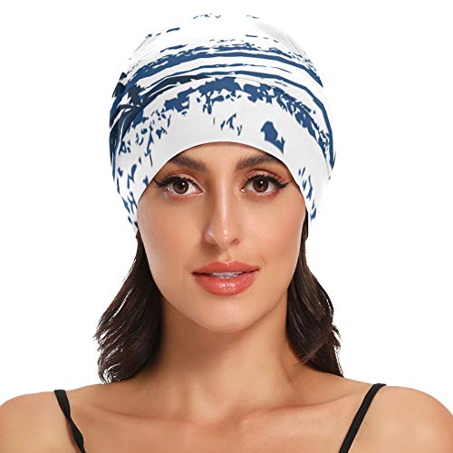 Gorro para el Cabello Noche Playa Mar Verano Palmera Gorro para Dormir para niñas Gorro de Dormir Suave y Duradero Gorro de Noche para Rizado Cabello Largo Natural Disponible día y Noche