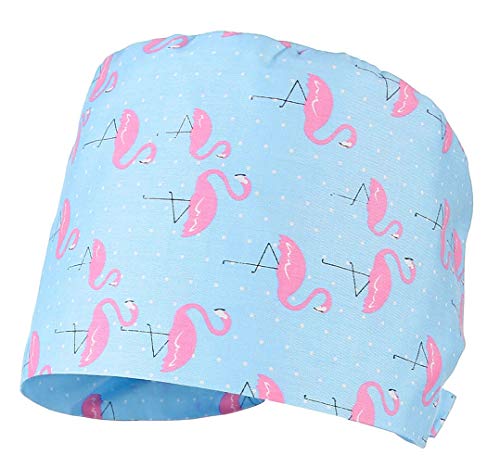 Gorro Quirúrgico con Estampado Animal para Hombres y Mujeres,Gorro de Enfermería Dentista Belleza Ajustable Reutilizable Algodón Gorro para Pelo Largo Corto Gorro de Trabajo