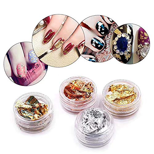 GOTONE 47 piezas Kit de Accesorios Decoración Uñas Nail Art, 15 Pinceles para Uñas, 10 Cintas Adhesivas Uñas, 5 de Lápiz de Punto, 5 Cajas diamantes de imitación, 12 Foil Paillette