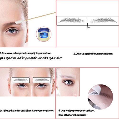 GOTONE 8 hoja 3D Hair-like Authentic Eyebrows, 3D adhesivo cejas falsas tatuaje Pegatinas para Mujer y Hombre Herramienta de Maquillaje