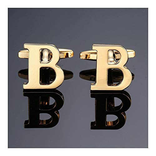 GQDZ Camisa Gemelos New Gold Letras A-Z Nombre Mancuernas de los Hombres franceses Gemelos (Metal Color : U)