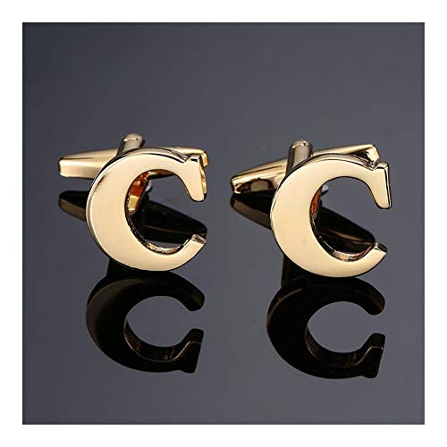 GQDZ Camisa Gemelos New Gold Letras A-Z Nombre Mancuernas de los Hombres franceses Gemelos (Metal Color : U)