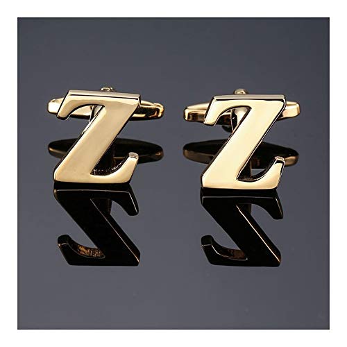 GQDZ Camisa Gemelos New Gold Letras A-Z Nombre Mancuernas de los Hombres franceses Gemelos (Metal Color : U)