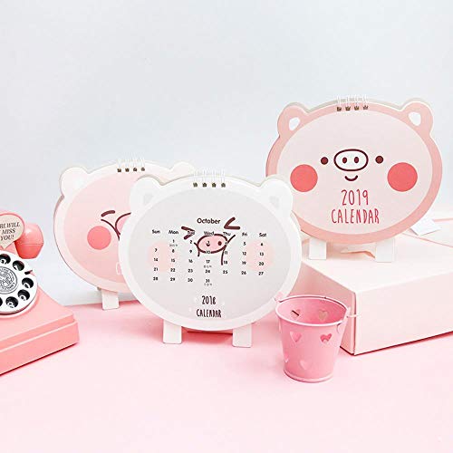 Grea 1 UNID 2019 Año Nuevo Cerdo Lindo Mini Bobina Calendarios de Mesa Escritorio Papelería Útiles Escolares Oficina, B