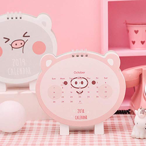 Grea 1 UNID 2019 Año Nuevo Cerdo Lindo Mini Bobina Calendarios de Mesa Escritorio Papelería Útiles Escolares Oficina, B