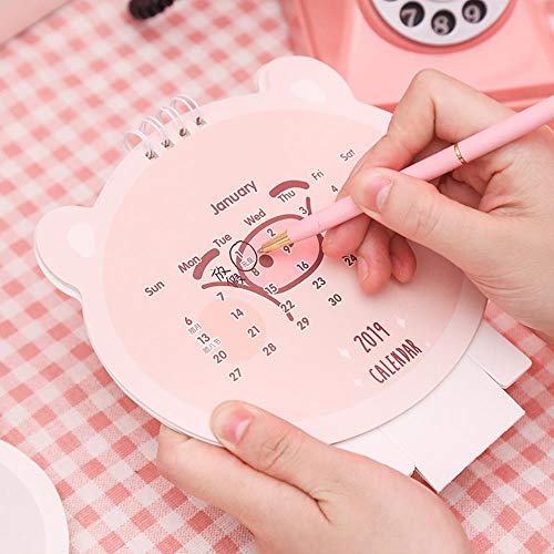 Grea 1 UNID 2019 Año Nuevo Cerdo Lindo Mini Bobina Calendarios de Mesa Escritorio Papelería Útiles Escolares Oficina, B