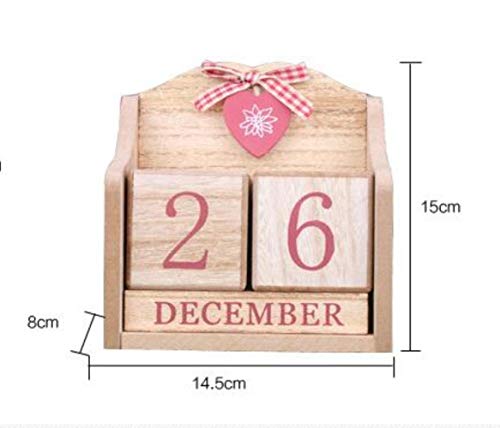 Grea 1 UNID Calendario de Madera Decorativo Escritorio Planificador Tenedor de la Pluma Escritorio Escuela Oficina de Negocios Suministros de papelería, 02