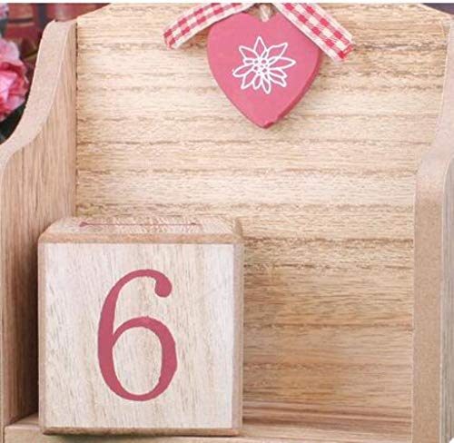 Grea 1 UNID Calendario de Madera Decorativo Escritorio Planificador Tenedor de la Pluma Escritorio Escuela Oficina de Negocios Suministros de papelería, 02
