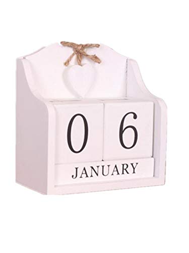 Grea 1 UNID Calendario de Madera Decorativo Escritorio Planificador Tenedor de la Pluma Escritorio Escuela Oficina de Negocios Suministros de papelería, 02