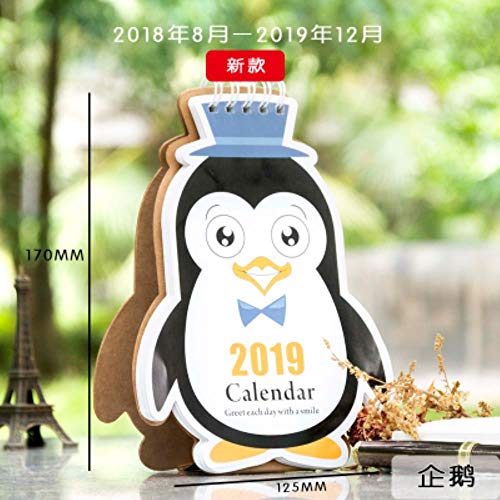 Grea 2019 Cute Piggy Desk Calendar Cartoon Animal DIY Tabla Calendarios Horario Diario Planificador, 2