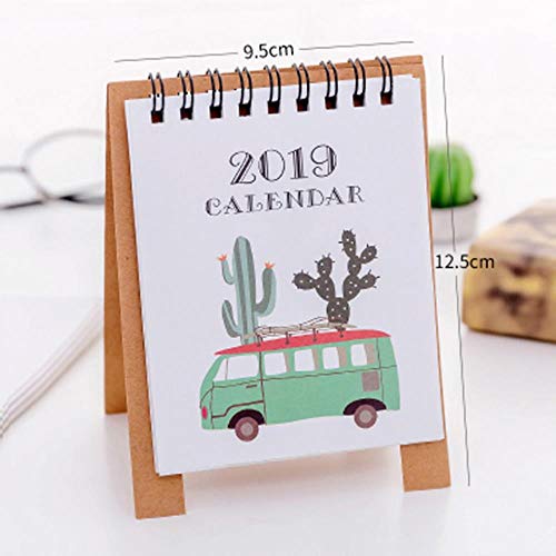 Grea 2019 Tabla de Dibujos Animados Calendario Planificador semanal mensual para Hacer Lista de horarios de Escritorio Plan Permanente Calendario, D