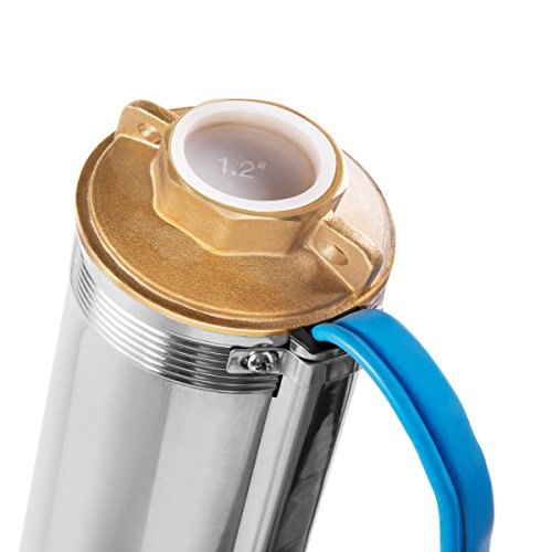 GREENCUT BAS125C - Bomba de agua sumergible pozo para aguas claras de 1250W y 1,7cv con altura maxima 101m capacidad de bombeo 5,5 m3/h