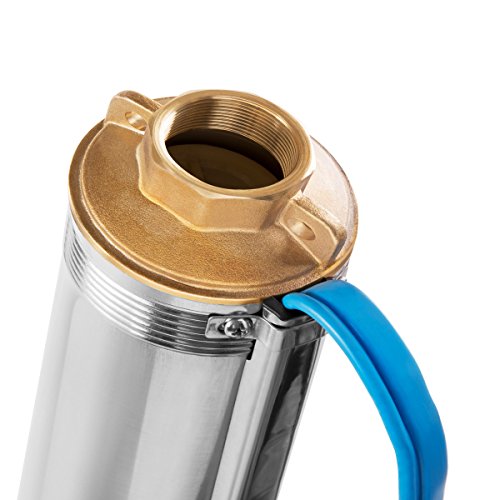 GREENCUT BAS125C - Bomba de agua sumergible pozo para aguas claras de 1250W y 1,7cv con altura maxima 101m capacidad de bombeo 5,5 m3/h