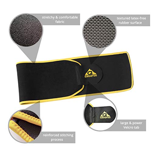 GROOFOO Cintura Entrenador Mujer Hombre Faja Reductora Adelgazante Cinturón Transpirable Cintura para Reducir Cintura y Abdomen Deporte Fitness - Amarillo XL