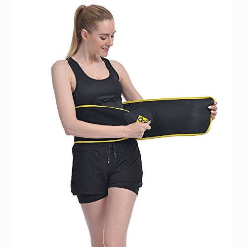 GROOFOO Cintura Entrenador Mujer Hombre Faja Reductora Adelgazante Cinturón Transpirable Cintura para Reducir Cintura y Abdomen Deporte Fitness - Amarillo XL