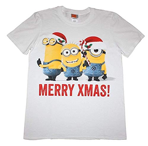 GRU, mi Villano Favorito (Minions) - Feliz Navidad! (Navidad) - Camiseta Oficial Hombre - Blanco, Small