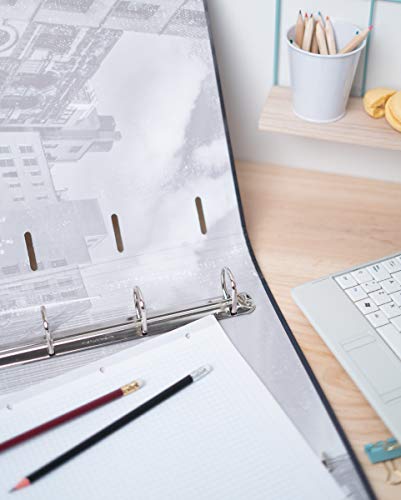 Grupo Erik Editores Premium - Carpeta troquelada, 4 anillas, diseño New York Colour, 32 x 27.5 cm