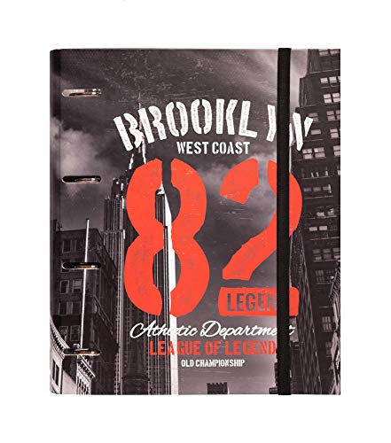 Grupo Erik Editores Premium - Carpeta troquelada, 4 anillas, diseño New York Colour, 32 x 27.5 cm