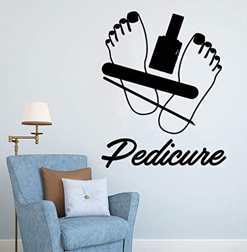 Gtfzjb Pedicure Beauty Salon Wall Sticker Nails Art Polish Wall Decal Vinyl Nail Shop Wall Window Art Mural Pedicure Logo Decor AY1095 57x71cm