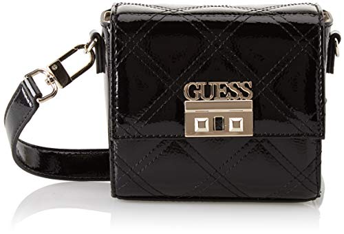 Guess - Status, Shoppers y bolsos de hombro Mujer, Negro (Black Shine/Bks), 18x14.5x8 cm (W x H L)