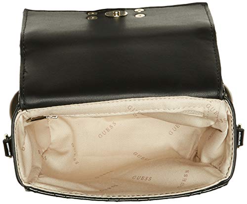 Guess - Status, Shoppers y bolsos de hombro Mujer, Negro (Black Shine/Bks), 18x14.5x8 cm (W x H L)
