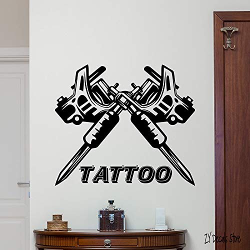 guijiumai Tattoo Studio Sign Tatuajes de Pared Vinilo Art Sticker Máquinas de Tatuaje Window Stickers Impermeable Wallpaper Business Logo Poster72X83CM