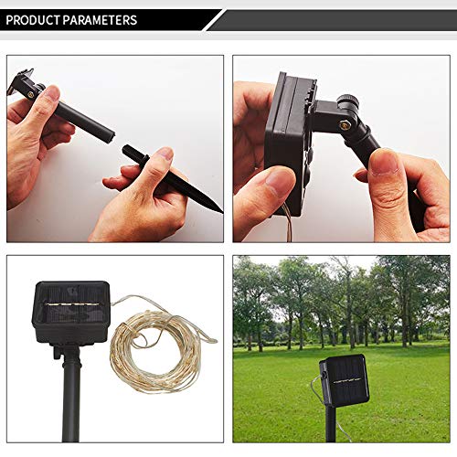 Guirnalda Luz Exterior Solar,Luces Solares Cadena Luces Led Solares Exteriores Jardin 20m 200 LED 8 Modos Cadena de Luces Impermeable Iluminación Decoración para Navidad,Fiestas,Patio,Jardines