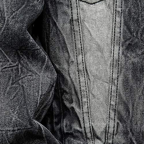 GUOJK Nuevo Vintage Lavado Molino Blanco Gris Hombres Chaquetas De Mezclilla Hip Hop Streetwear Moda Algodón Desgastado Sólido Jeans Abrigo Prendas De Vestir Exteriores