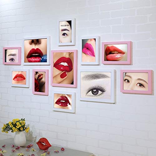 GUOOK Marco Decorativo Salón de Belleza Ideas de promoción Tatuaje Coreano Ceja Labio Cartel semipermanente Foto Imagen de la Pared Decoración de la Pared Pinturas (Color: F)