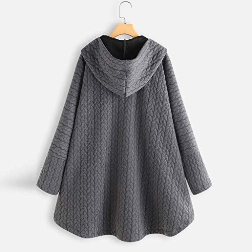 Gusspower Mujer Sudadera con Capucha para Mujer tamaño Grande suéter para Mujer otoño e Invierno Camisa de Manga Larga Chaqueta Caliente botón de Felpa Descuento