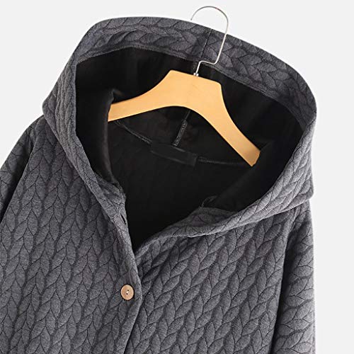 Gusspower Mujer Sudadera con Capucha para Mujer tamaño Grande suéter para Mujer otoño e Invierno Camisa de Manga Larga Chaqueta Caliente botón de Felpa Descuento