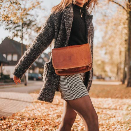 Gusti Cuero nature Tamara Bolso Bandolera Vintage Retro Piel De Cabra Mujer Hombre Unisex Universidad Trabajo Oficina Marrón K45b