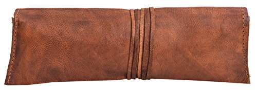 Gusti Estuche de Cuero - Felix neceser escolar papeleria pequeño marrón cuero