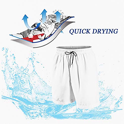 GYHJH Bañador de Hombre con Estampado Floral Sueco Dala Horses Shorts de Playa de Secado rápido con Bolsillos y Forro de Malla