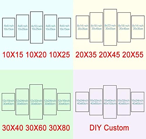 GYUHN Paisaje de la Capital Antigua 5 Placas póster Impreso en HD Lienzo Pintura Familiar Sala de Estar Dormitorio decoración Mural-Marco B: 30x40cmx2 30x60cmx2 30x80cmx1