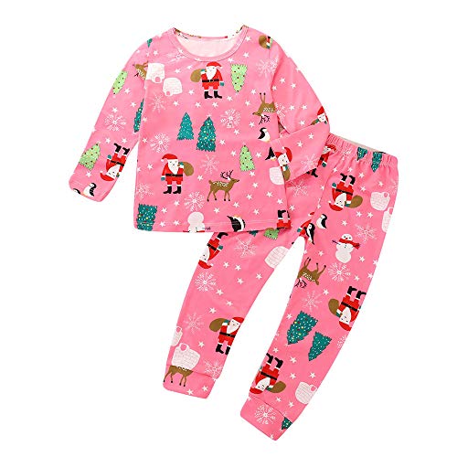 GZQ Pijama para niñas, Ropa para Dormir de la Navidad, Ropa Invierno Camisas y Pantalones (100 cm)