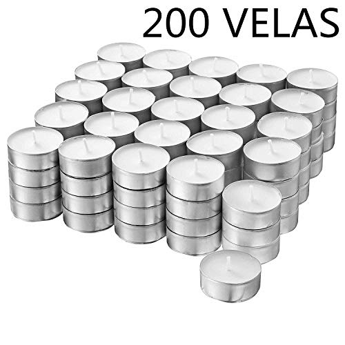 H HANSEL HOME 30-500 Velas de Te - Tealight - Blancas - Sin Perfume (200)