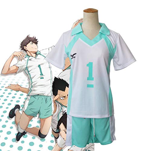 Haikyuu Aoba Johsai Oikawa Tooru Cosplay Disfraces Camisas y Pantalones Set Karasuno High School Volleyball Club Uniforme (Haikyuu 1,M)