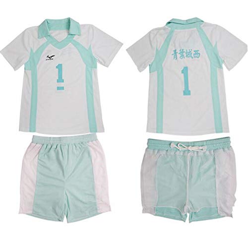 Haikyuu Aoba Johsai Oikawa Tooru Cosplay Disfraces Camisas y Pantalones Set Karasuno High School Volleyball Club Uniforme (Haikyuu 1,M)