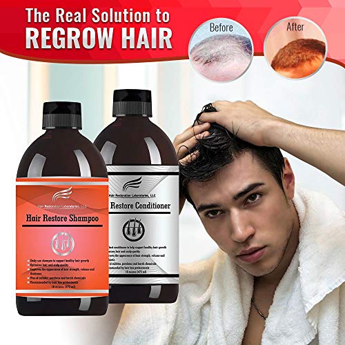 Hair Restoration Laboratories, LLC Champú y acondicionador para la pérdida del cabello para hombre y mujer (más de 30 bloqueadores de DHT)