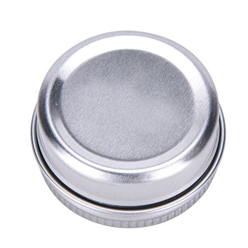 haishell 20 pcs Ronda bálsamos labiales contenedor de lata botella con tapa de rosca de tornillo de aluminio para bálsamo de labios, manualidades, cosméticos, velas, almacenamiento Kit, 1/2 oz
