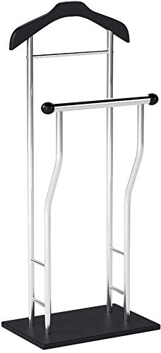 Haku Möbel soporte de valet acero tubular cromado negro, altura 110 cm