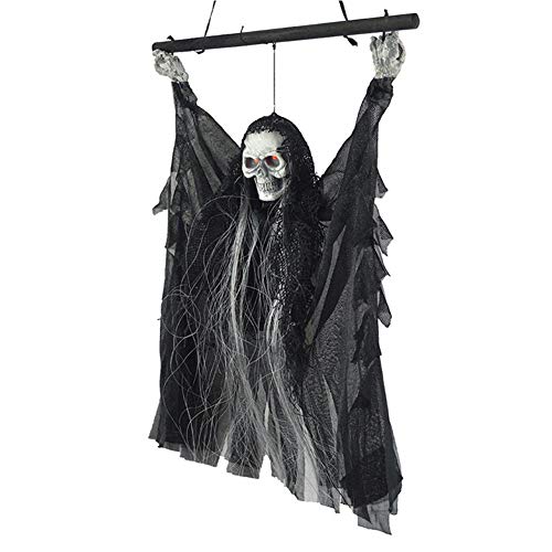 Halloween Decoracion Terror - 2019 Calavera Fantasma Colgante Luz Controlada Por Voz Grito Colgante Fantasma Luces De Halloween Para Fiesta De Bar