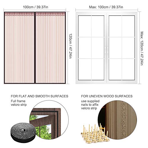 HALOVIE Mosquitera Ventana Magnetica Mosquito Cortina de Ventana Magnética Protección de Insectos Mosca Anti-mosquito Mosquiteros para Sala de Estar Balcón Patio Habitación