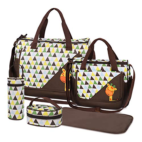 HALOVIE Set 5 kits Bolsa de Mama para Bebe Biberon Cambiador de Pañales Bolsa Hospital Maternidad Bolso Bebé para Viaje Carro Carrito Biberón Colchoneta Comida Pañal con Gran Capacidad Viaje