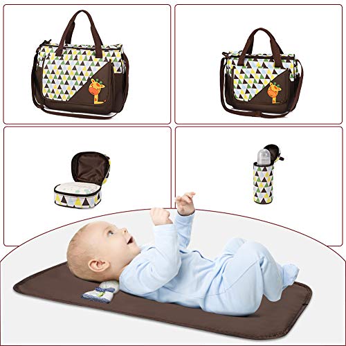 HALOVIE Set 5 kits Bolsa de Mama para Bebe Biberon Cambiador de Pañales Bolsa Hospital Maternidad Bolso Bebé para Viaje Carro Carrito Biberón Colchoneta Comida Pañal con Gran Capacidad Viaje