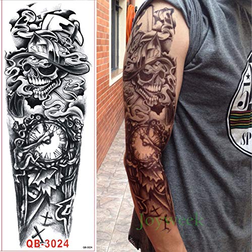 Handaxian 3pcs Etiqueta engomada del Tatuaje Impermeable 3pcs Brazo Guerrero Romano Campo de Batalla del Tatuaje del león 9