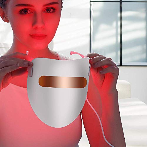 Hangsun - Máscara facial antiacné para terapia con luz led, terapia de fotones FT350 contra el acné, para el rejuvenecimiento de la piel, reduce granos e inflamaciones con luz azul/roja/naranja