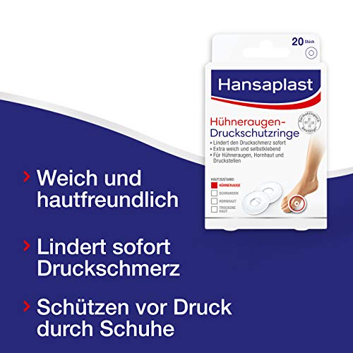Hansaplast Hühneraugenringe, Callos Esparadrapo para Inmediata Alivio Del Dolor (Hautfreundliches Parches de Pie, Protege antes de Impresión Durch Zapatos, 20 Piezas)